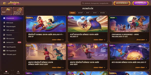 Alawin Casino pagina bonusului de bun venit pe mobil