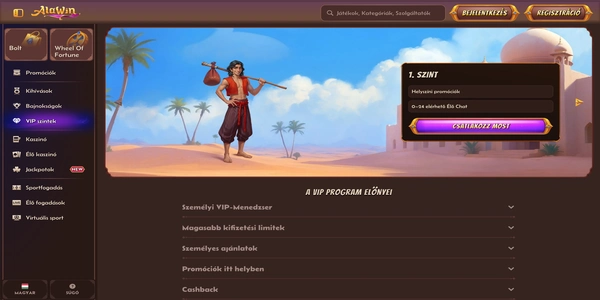 Alawin Casino programul VIP pe mobil