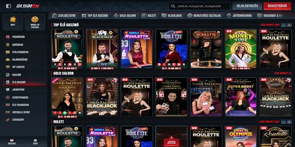 Glorion Casino oferta de cazino live pe mobil