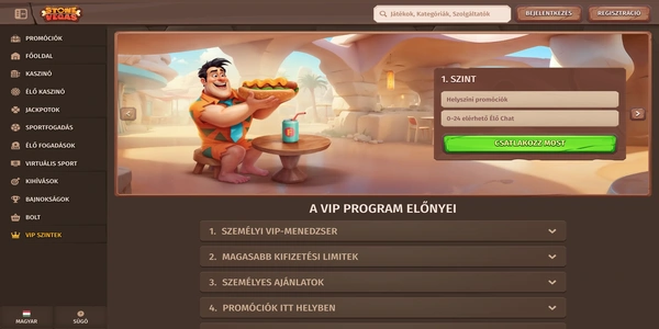 StoneVegas Casino programul VIP pe mobil